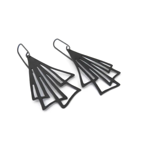 Silver Linear Drop Earrings