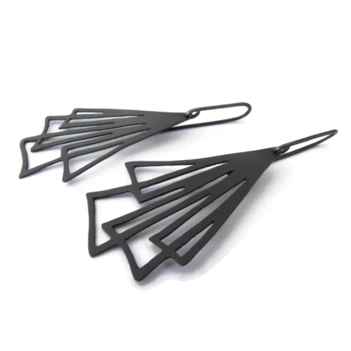 Silver Linear Drop Earrings