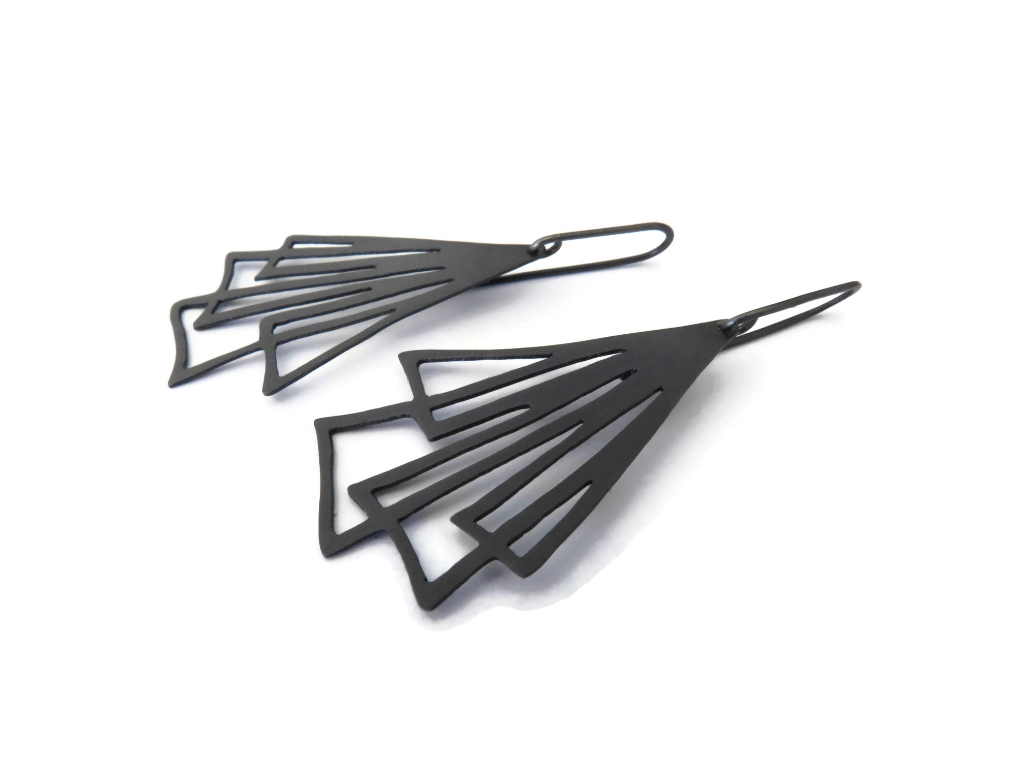 Silver Linear Drop Earrings