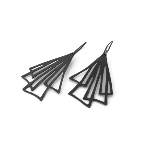 Silver Linear Drop Earrings