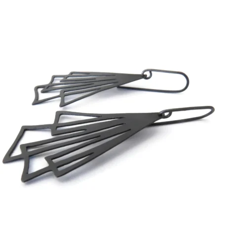 Silver Linear Drop Earrings