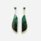 Long Malachite Silver Drop Earrings