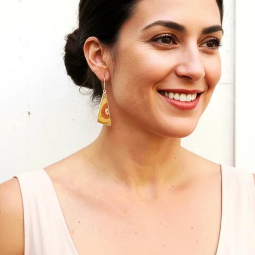 Long Jasper Silver Dangle Earrings