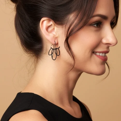 Long Sculptural Oxidized Silver Dangle Earrings