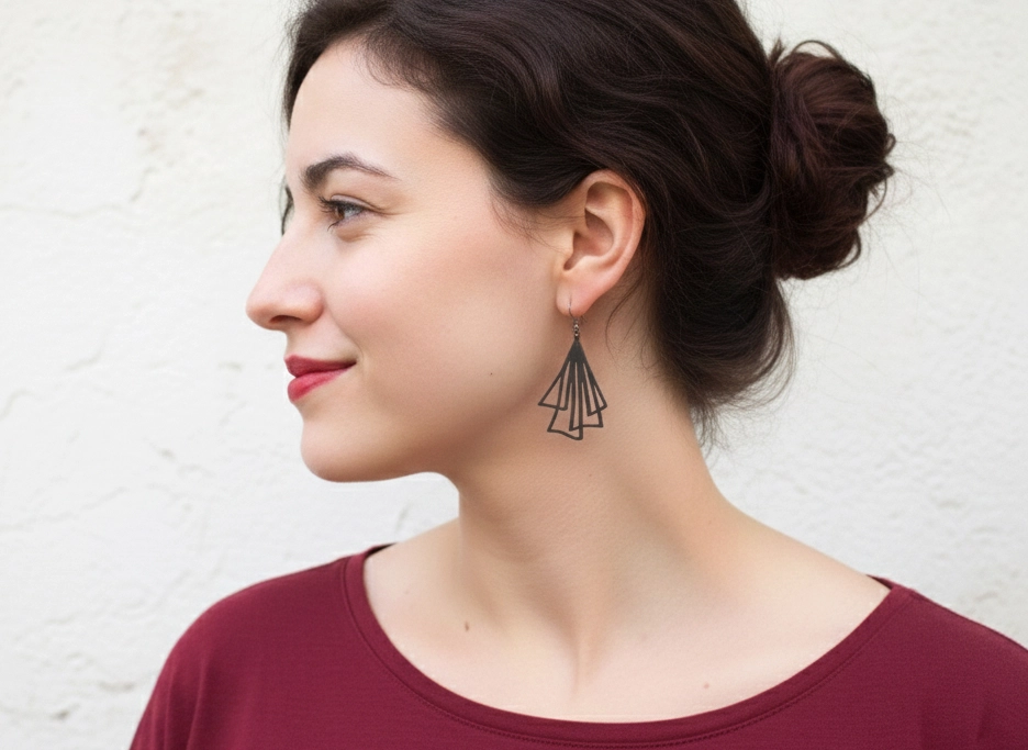 Silver Linear Drop Earrings