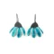 Blue Enameled Flower Dangle Earrings