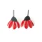Red Enameled Flower Dangle Earrings