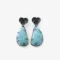 Rose Cut Larimar Earrings in Oxidized Silver