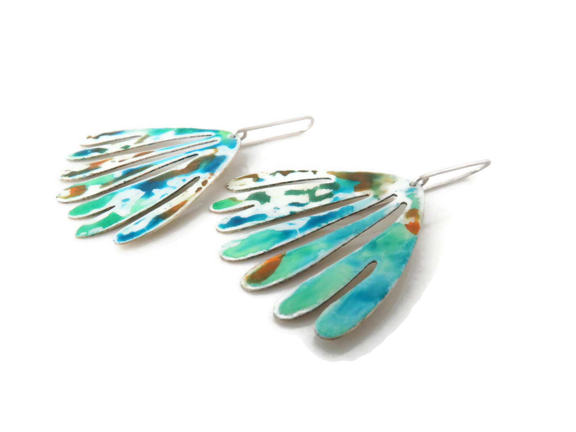 Colorful Statement Enameled Earrings