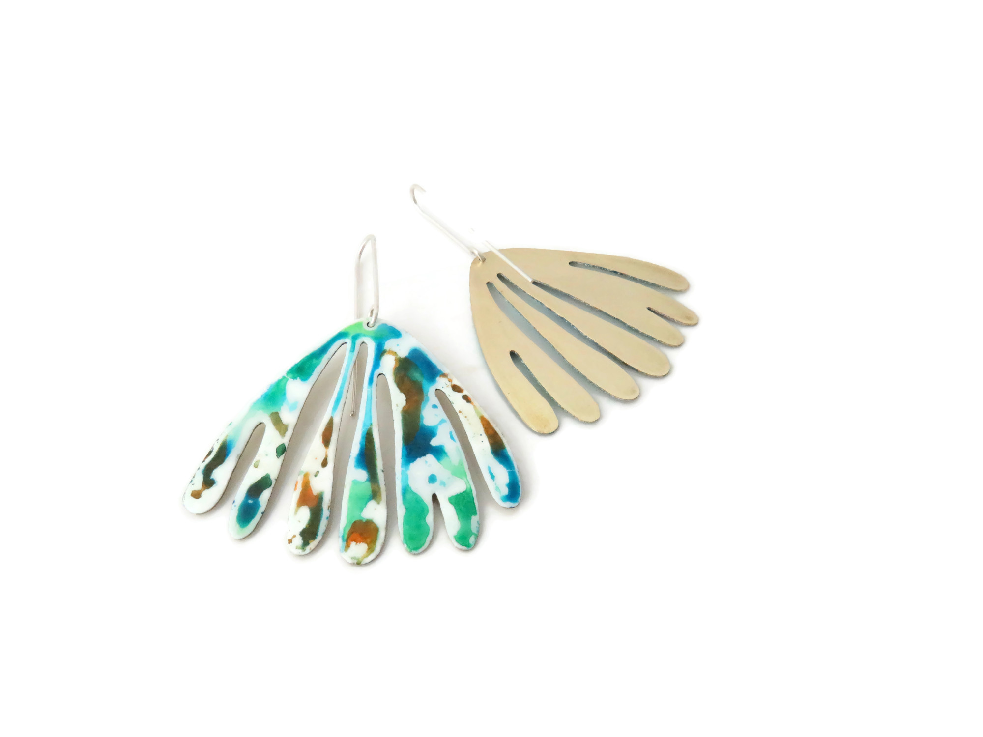 Colorful Statement Enameled Earrings