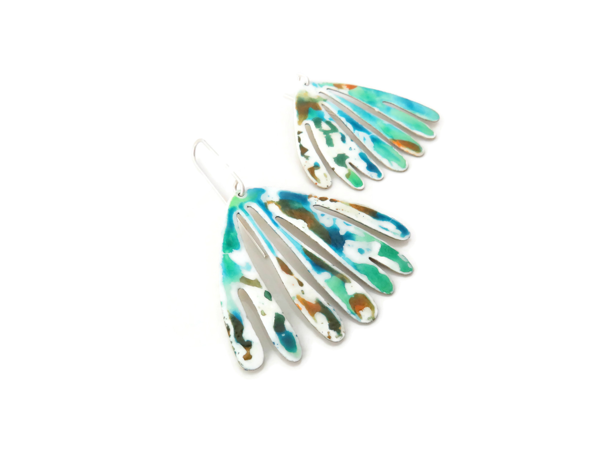 Colorful Statement Enameled Earrings