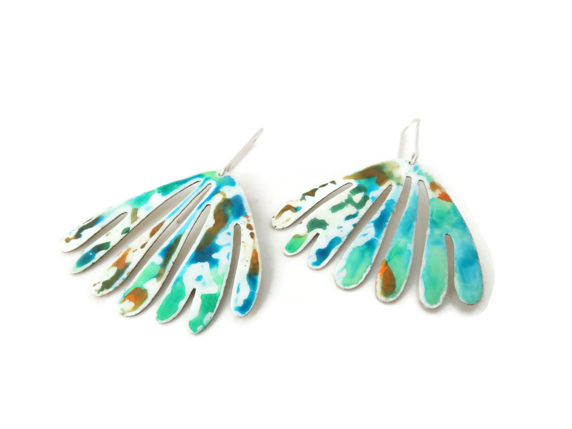 Colorful Statement Enameled Earrings