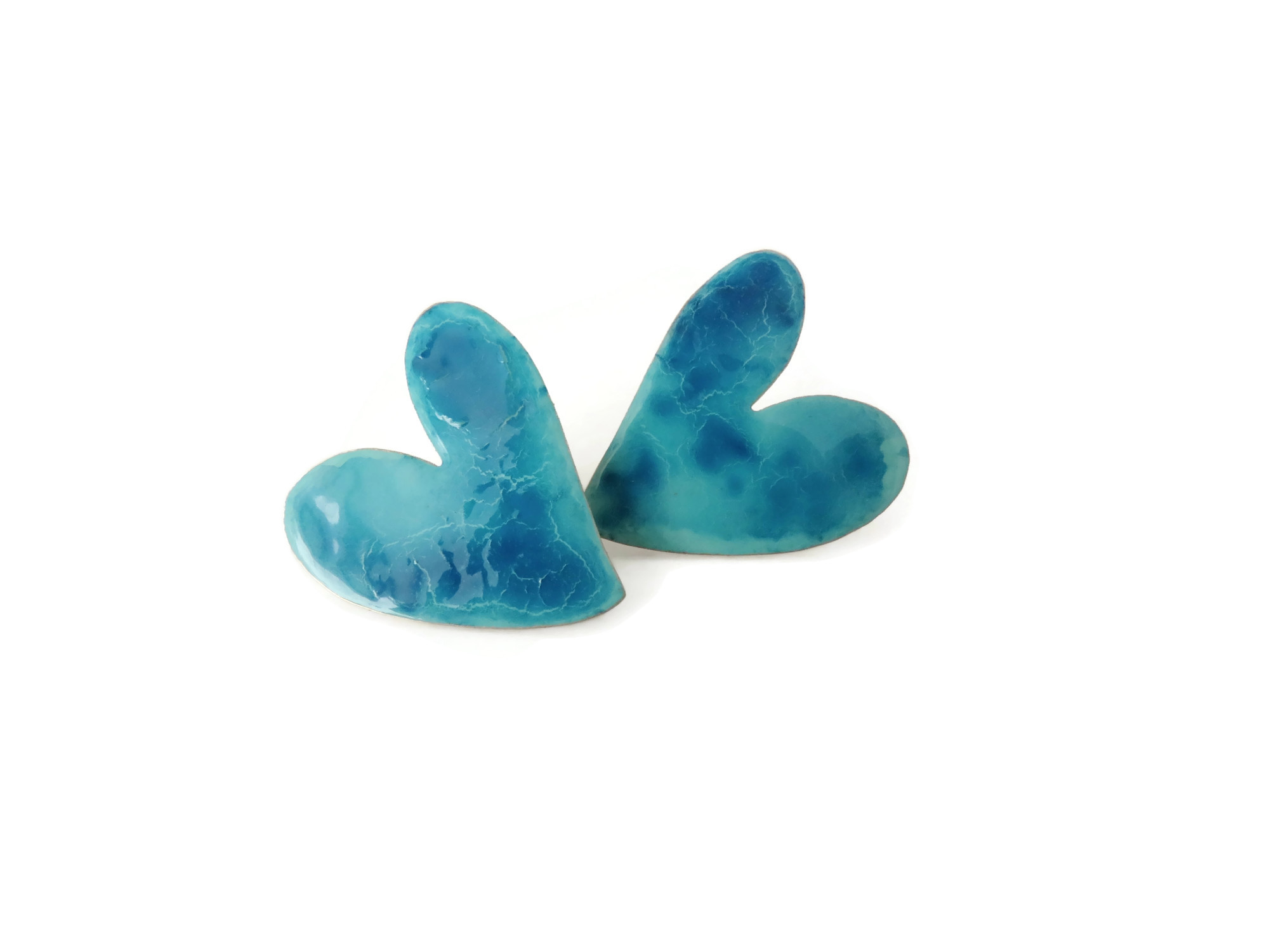 Blue Heart Earrings