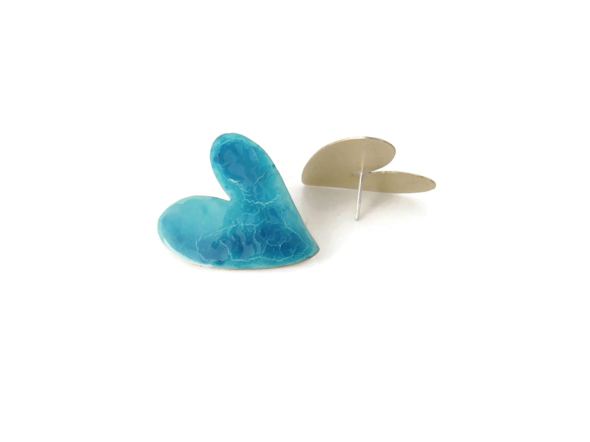 Blue Heart Earrings