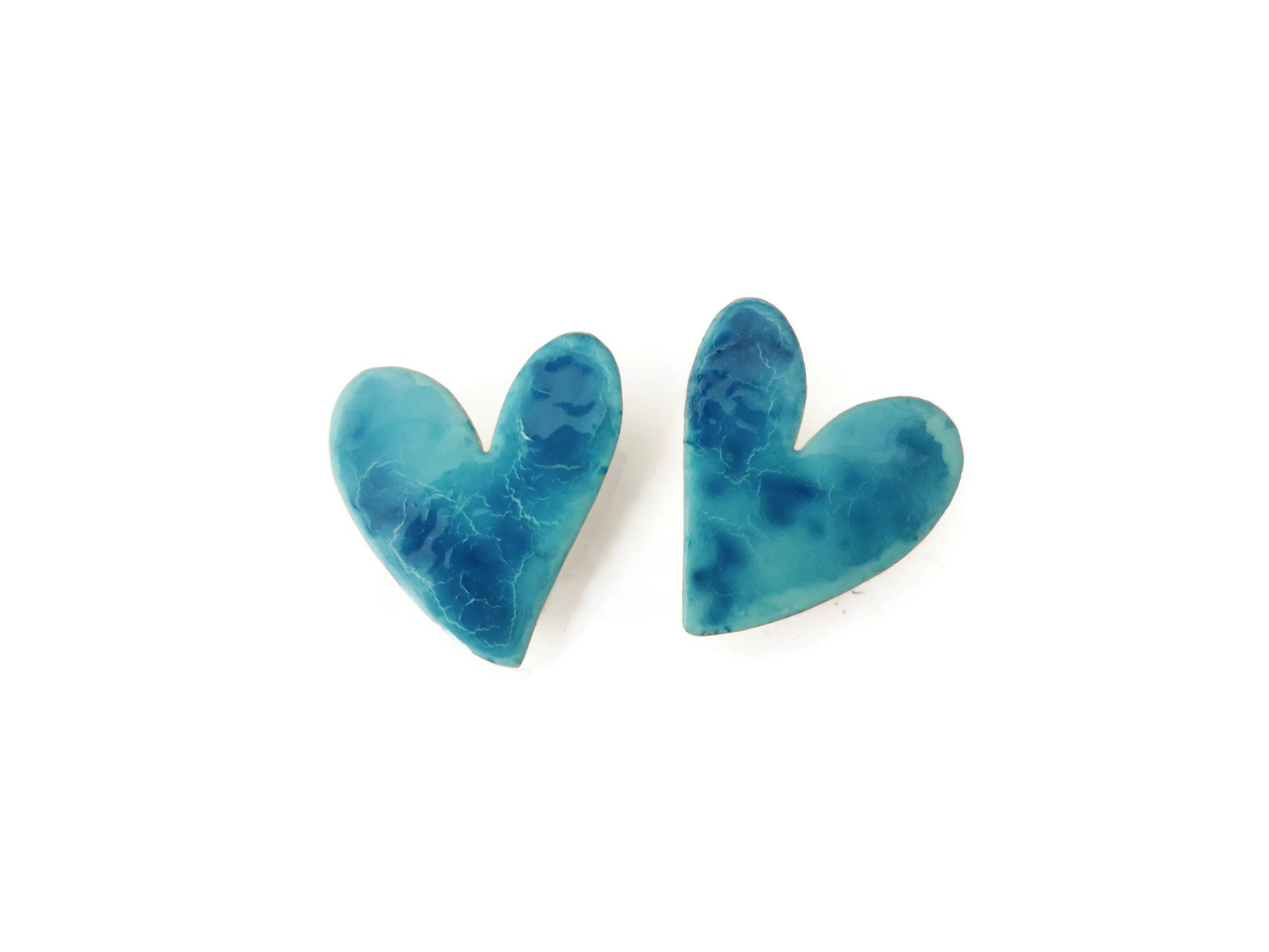 Blue Heart Earrings