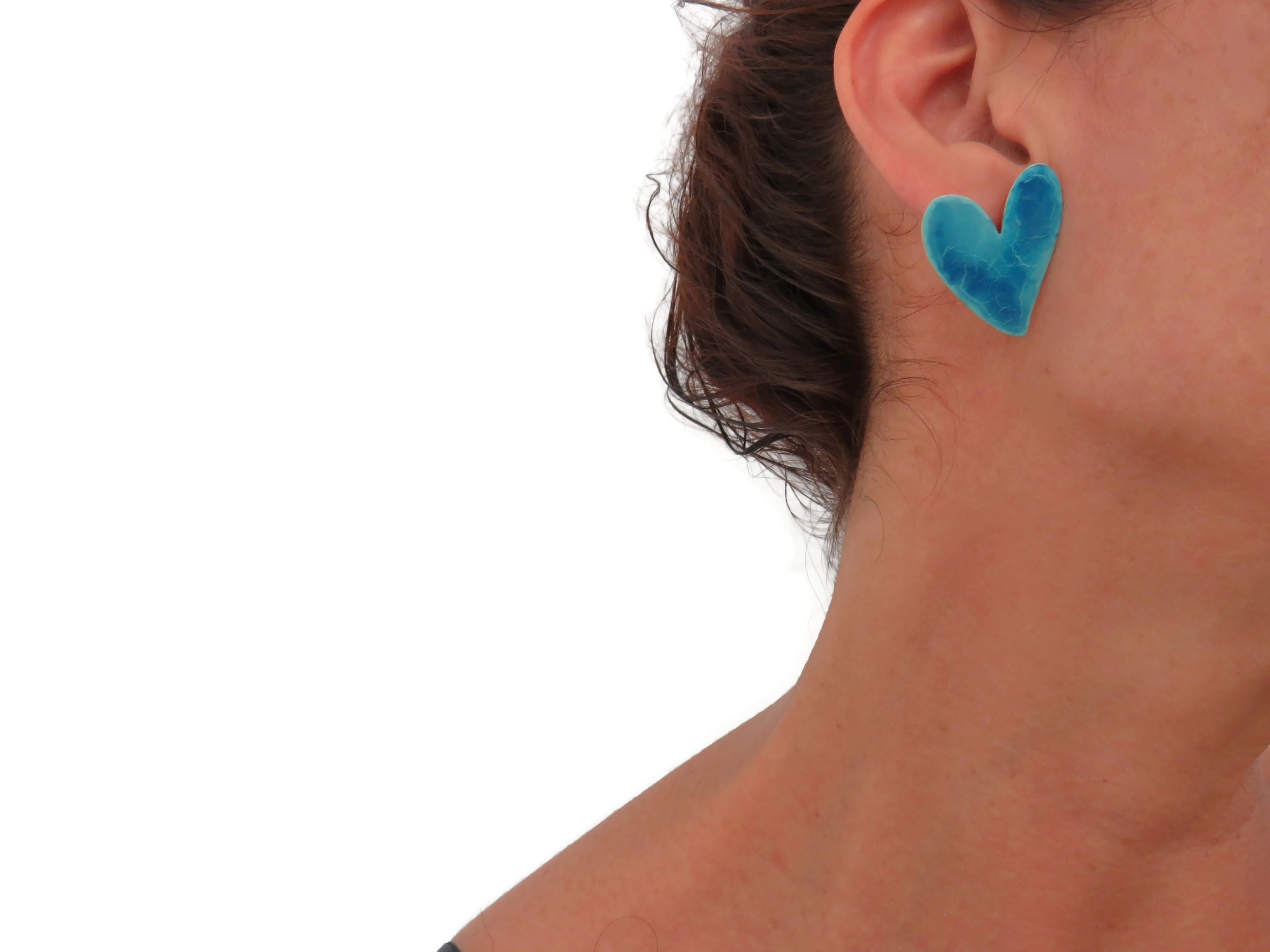 Blue Heart Earrings
