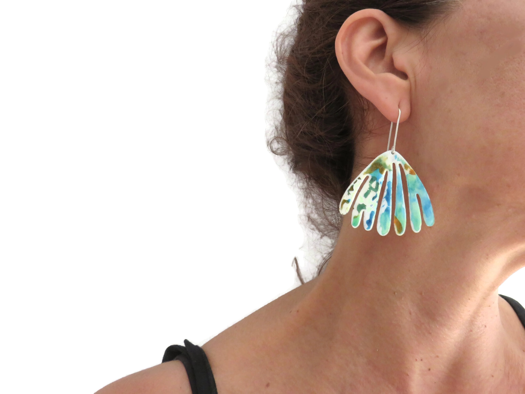 Colorful Statement Enameled Earrings