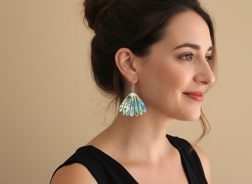 Colorful Statement Enameled Earrings