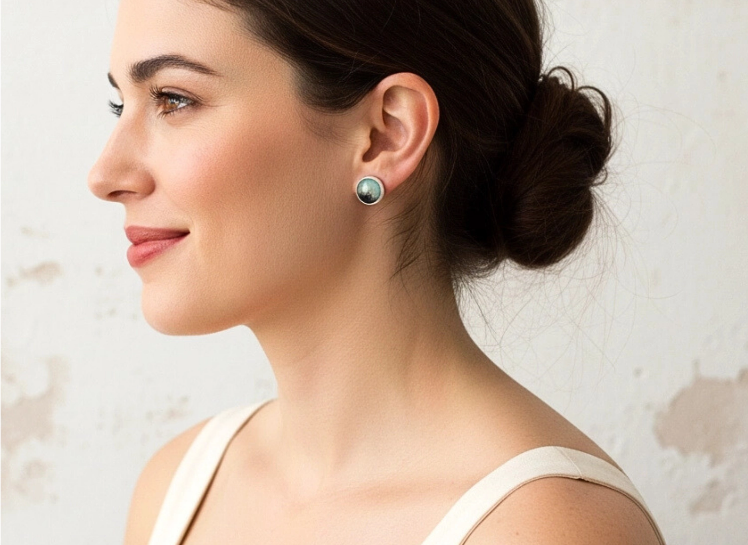 Opal Peruvian Silver Stud Earrings