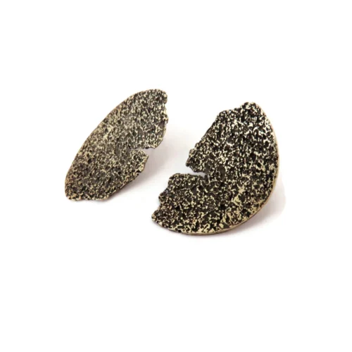 Organic Textured Brass Stud Earrings
