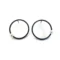 Oxidized Silver Circle Earrings with Freshwater Pearl