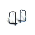 Oxidized Silver Geometric Earrings with Freshwater Pearl