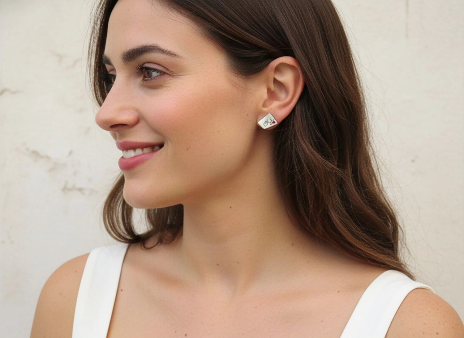 Abstract Enamel Oxidized Silver Earrings