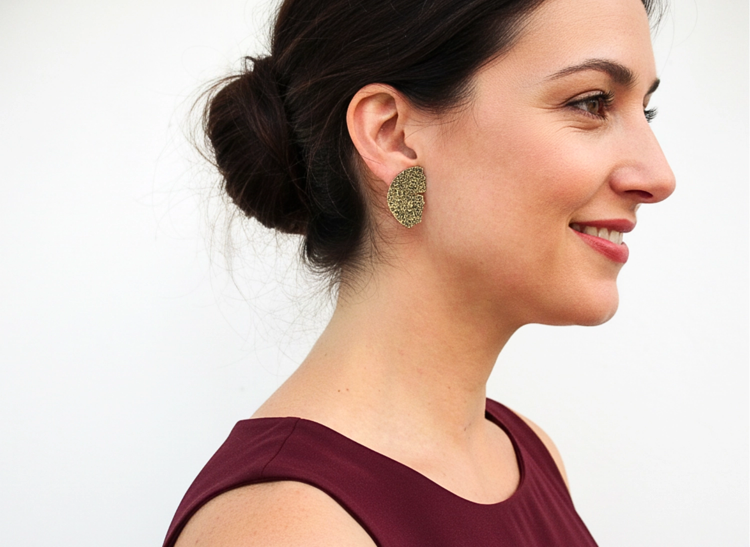 Organic Textured Brass Stud Earrings
