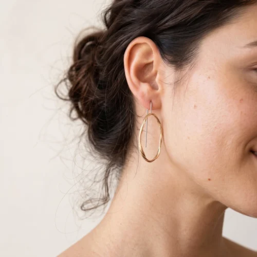Oxidized Sculptural Bronze Dangle Earrings
