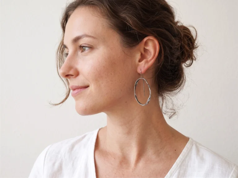 Oxidized Sculptural Silver Dangle Earrings