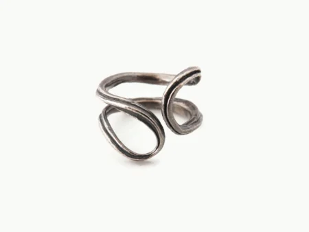 Adjustable Oxidized Silver Organic Ring