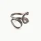 Adjustable Oxidized Silver Organic Ring
