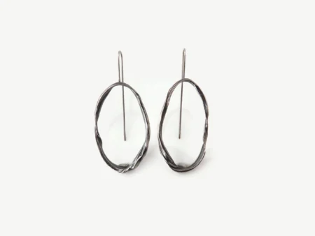 Oxidized Sculptural Silver Dangle Earrings