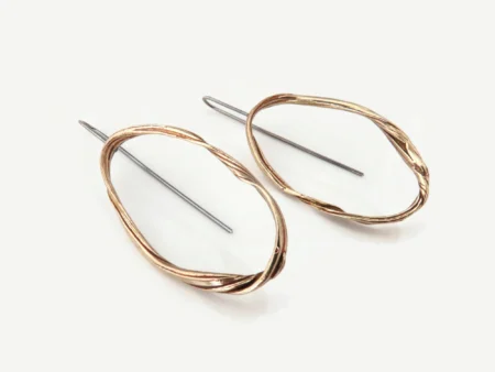 Oxidized Sculptural Bronze Dangle Earrings