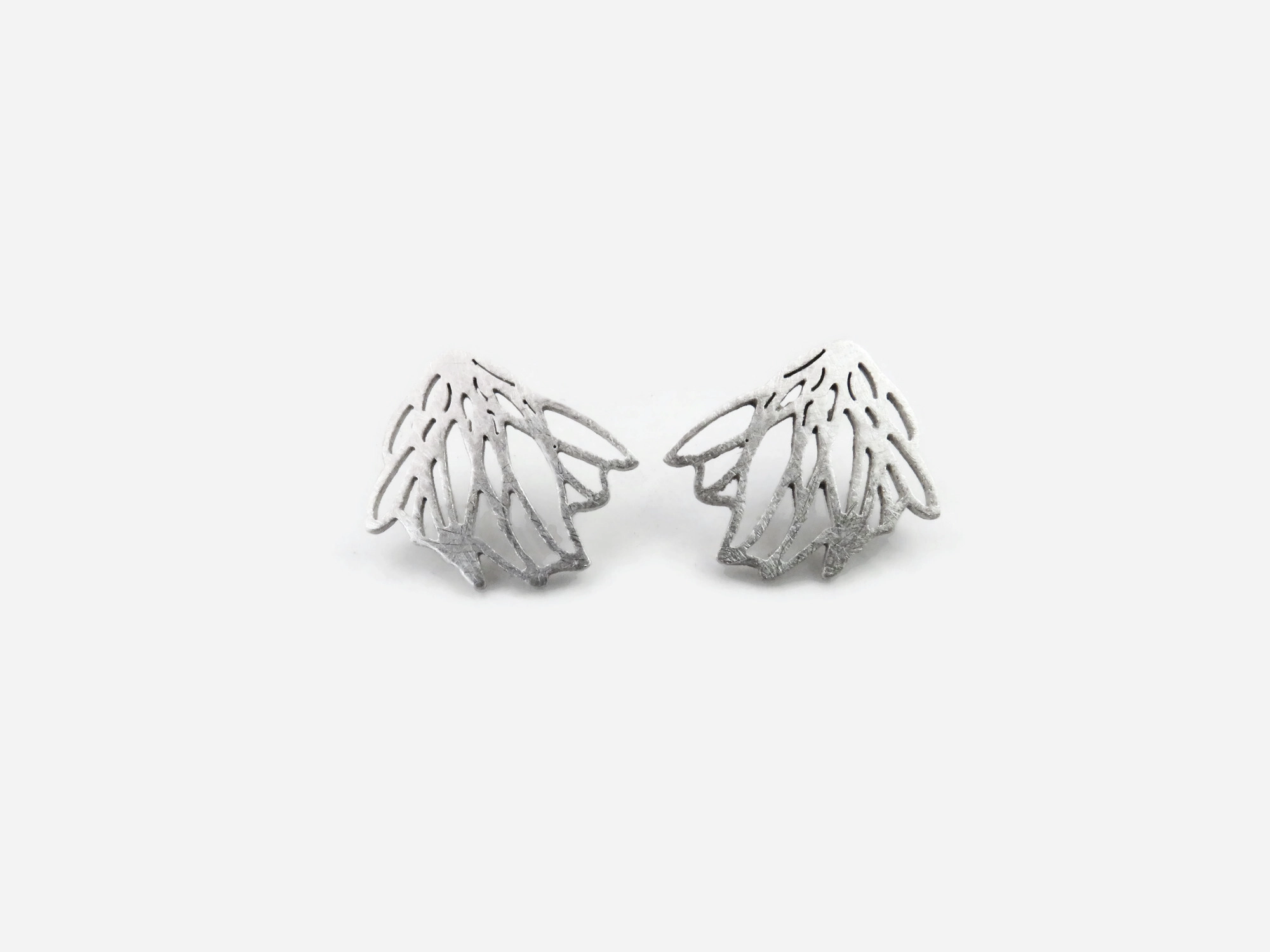 Floral Silver Stud Earrings