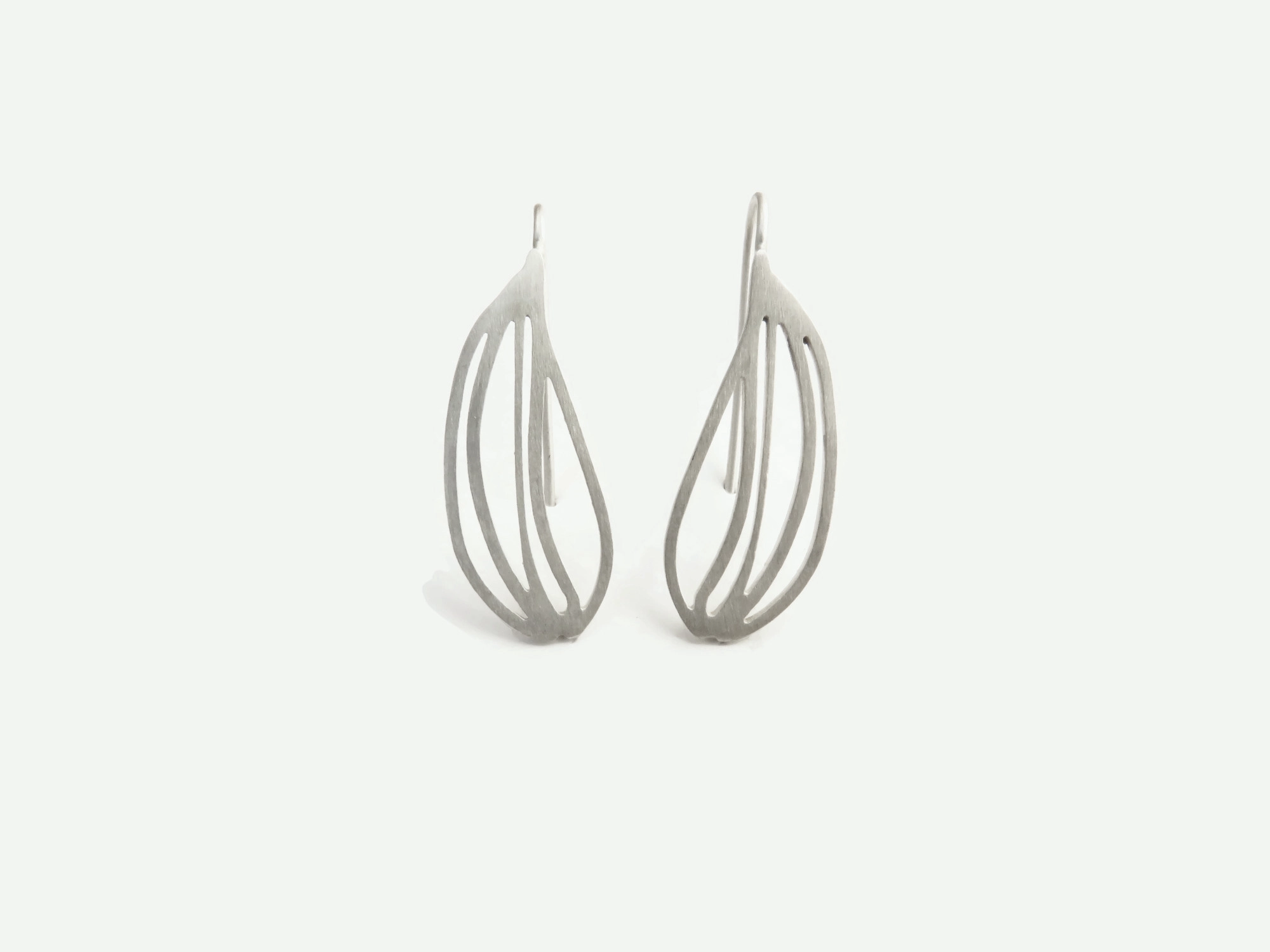 Natural Design Silver Dangle Earrings