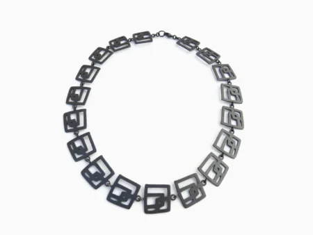 Modernist Oxidized Silver Necklace