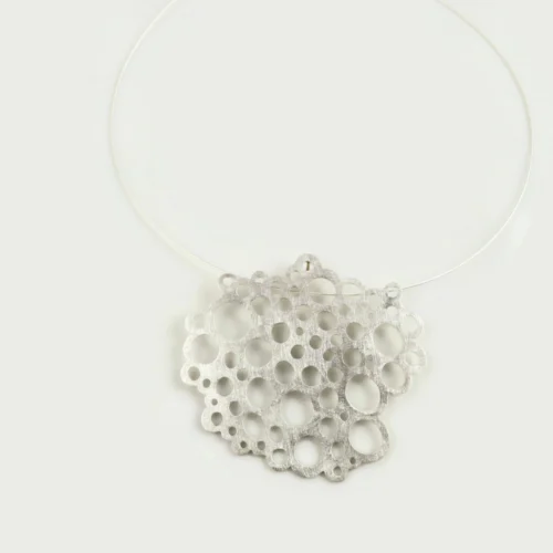 Large Modern Sculptural Silver Pendant