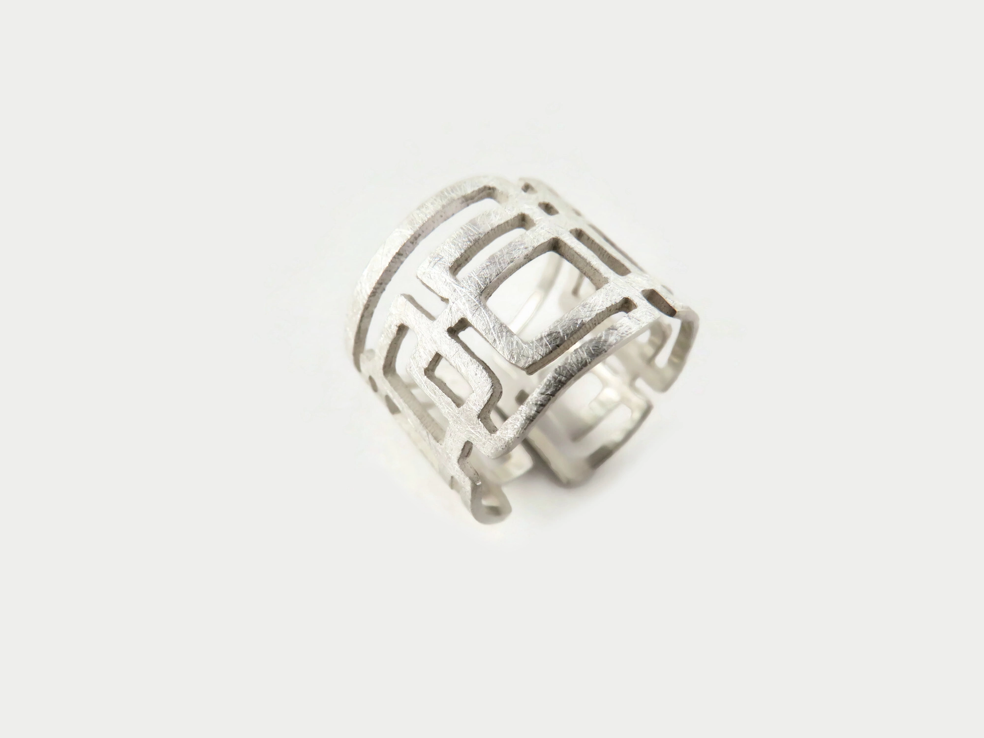 Adjustable Modernist Silver Ring