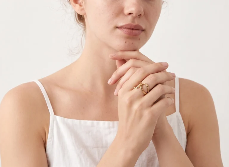 Adjustable Patinated Bronze Organic Ring