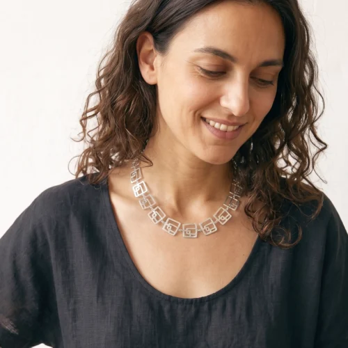 Modernist Silver Necklace
