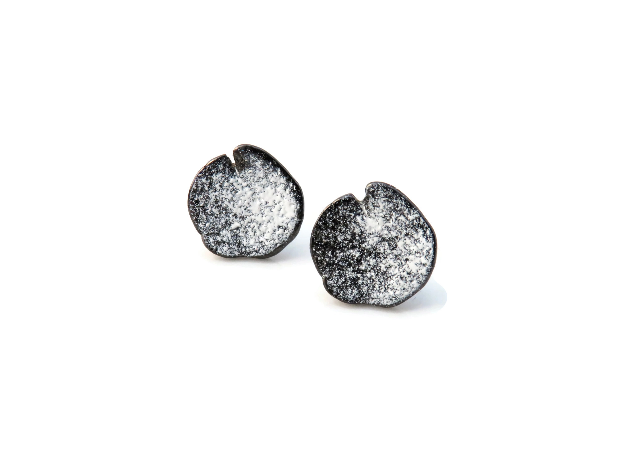 Organic Black Plated Stud Earrings