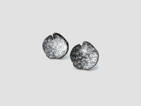Organic Black Plated Stud Earrings