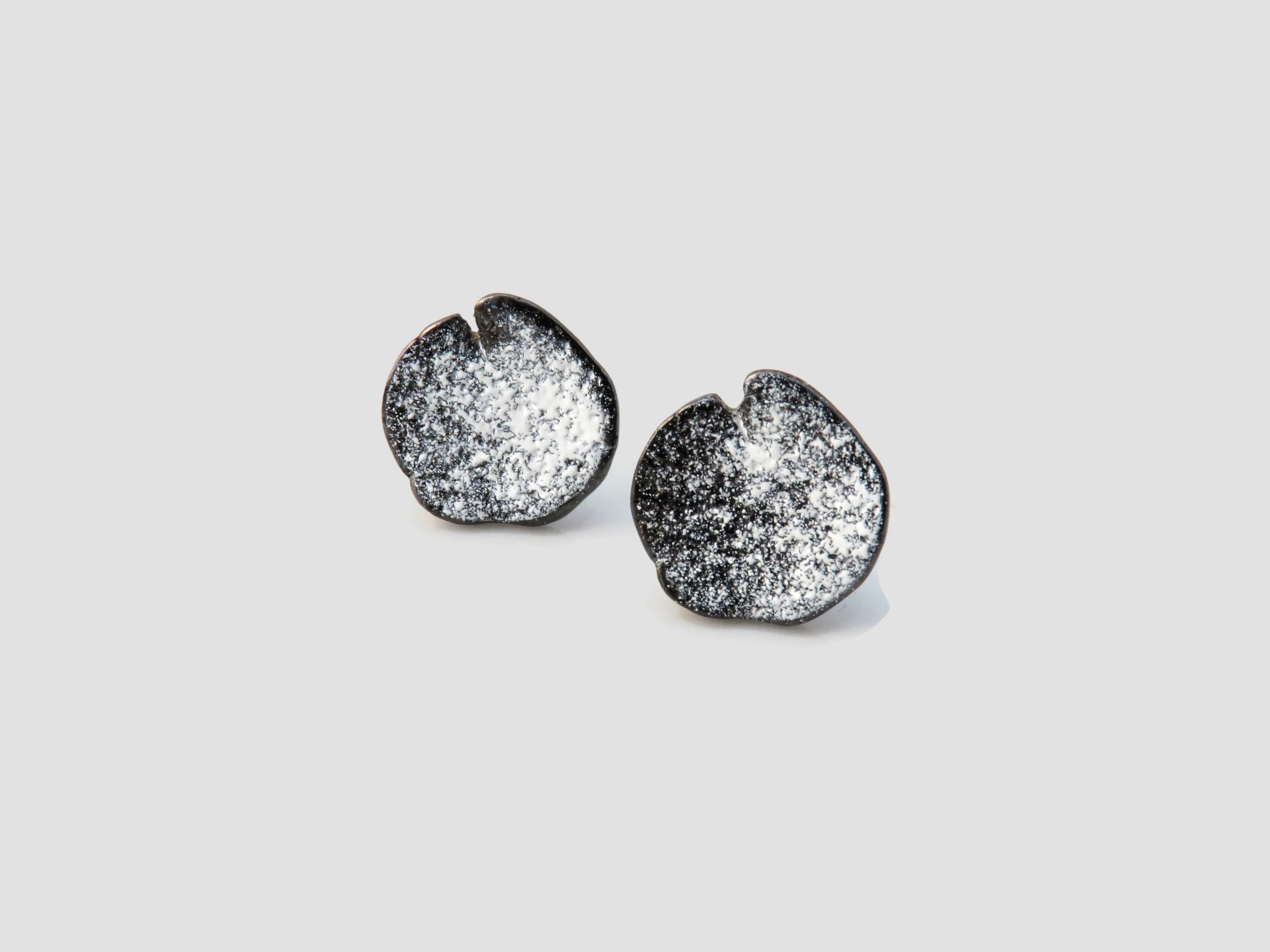 Organic Black Plated Stud Earrings