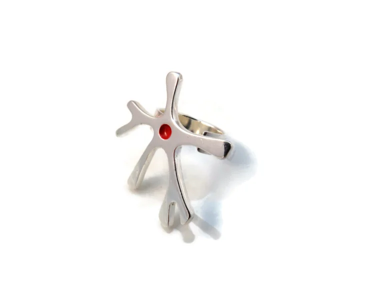 Neuron Silver Plated Adjustable Ring
