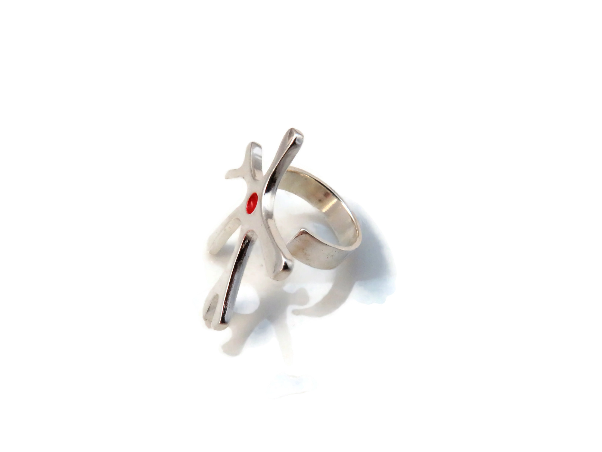 Neuron Silver Plated Adjustable Ring