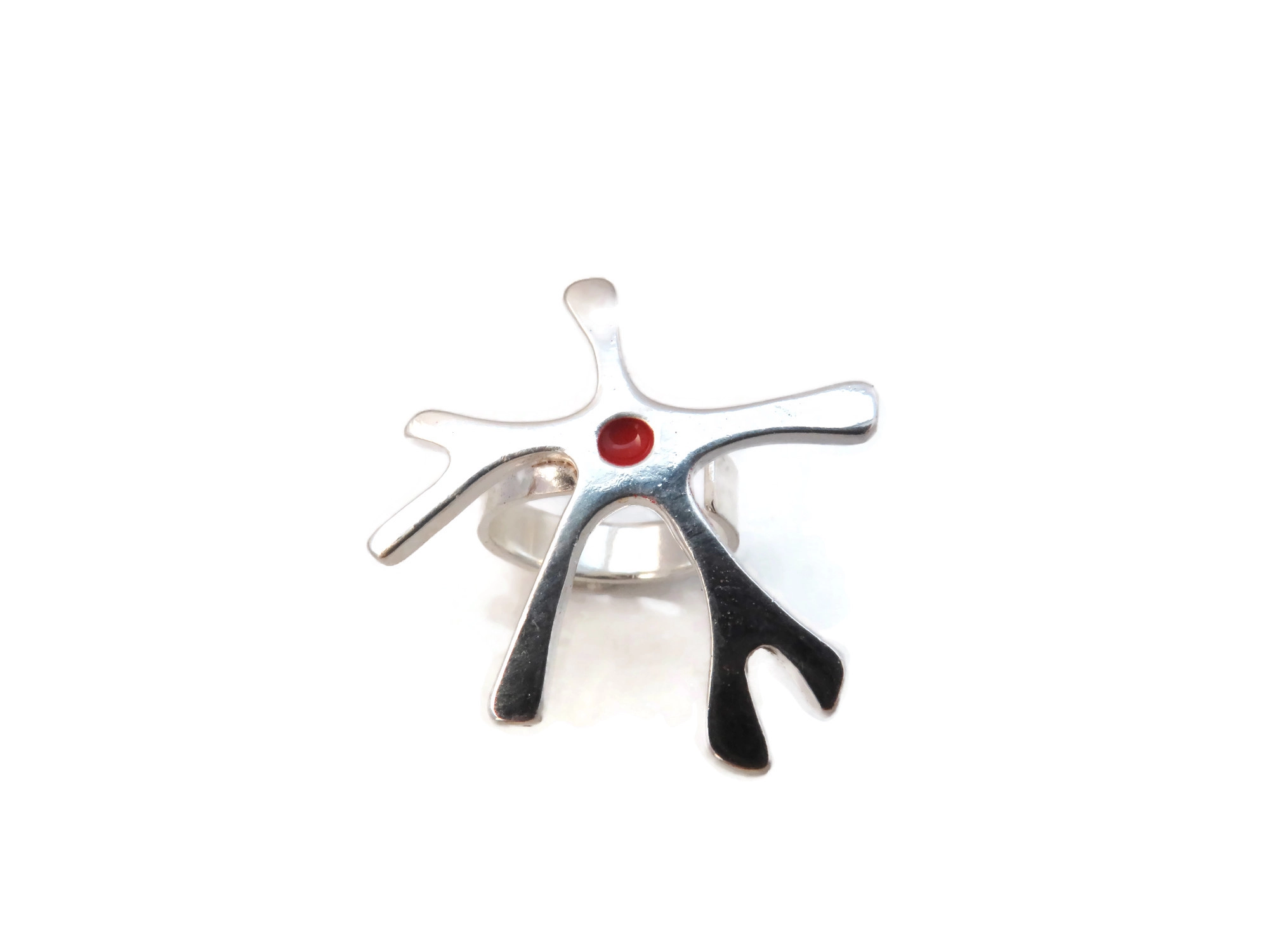 Neuron Silver Plated Adjustable Ring