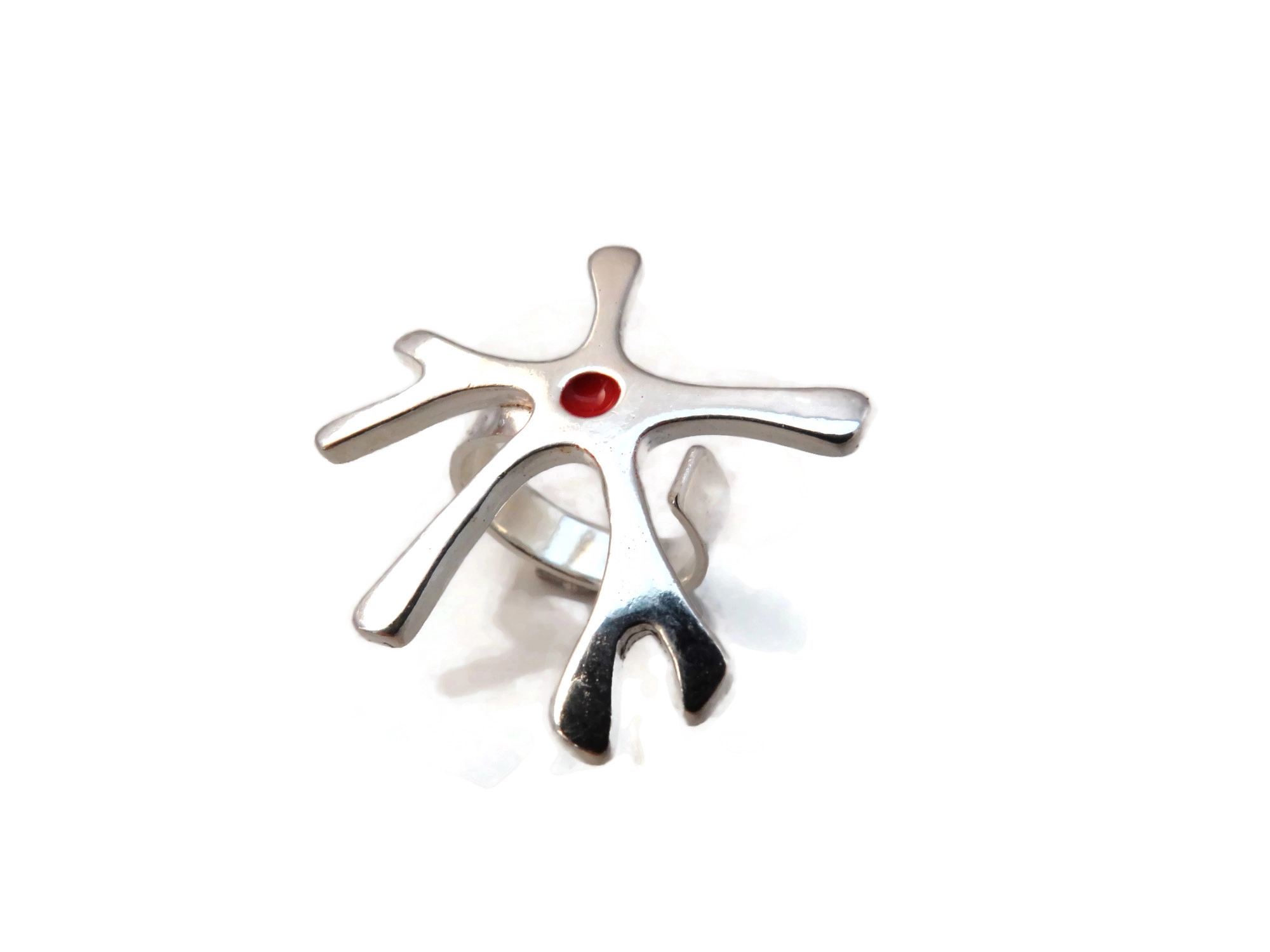 Neuron Silver Plated Adjustable Ring