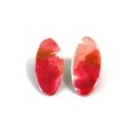 Hand-Painted Red Enamel Stud Earrings