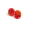 Small Hand Painted Red Enamel Stud Earrings